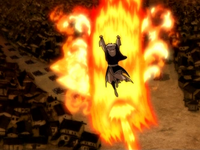 While influenced by Sozin's Comet, Jeong Jeong had the ability to suspend himself in the air with firebending while simultaneously producing powerful firewalls.