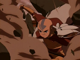 File:Aang destroys rock.png