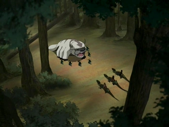 File:Kyoshi Warriors defending Appa.png
