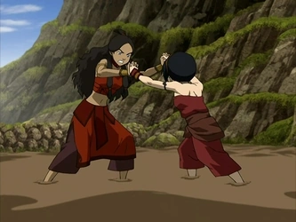 File:Katara and Toph wrestle.png